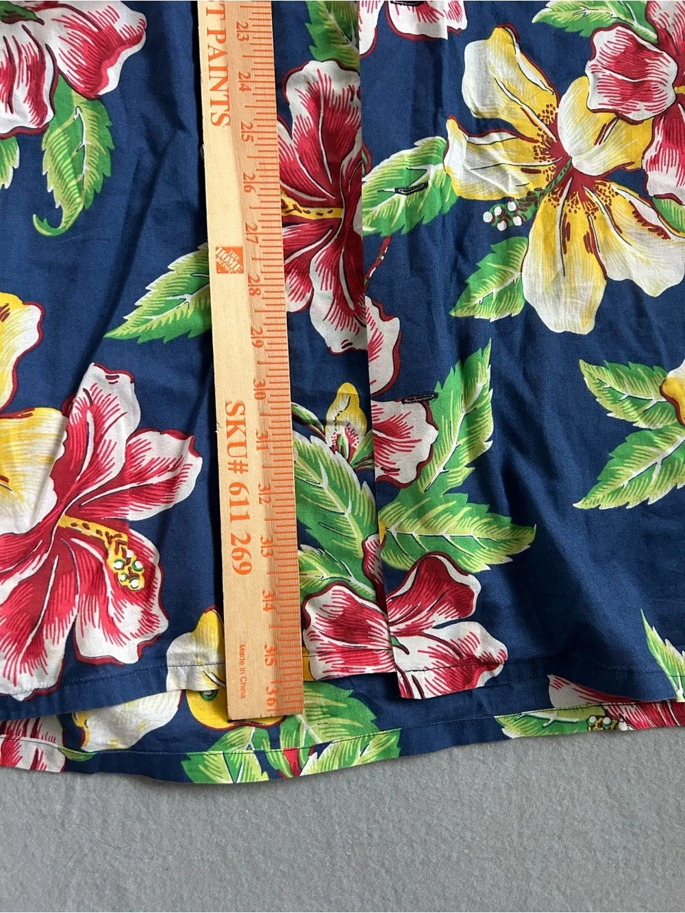 POLO RALPH LAUREN Men's 2XLT Blue Multi Floral Print Hawaiian Cotton Camp Shirt